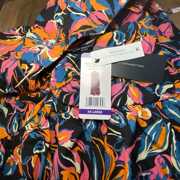 French Connection Women's Floral Sleeveless Twist Front Long Dress Size XXL - Picture 6 of 11